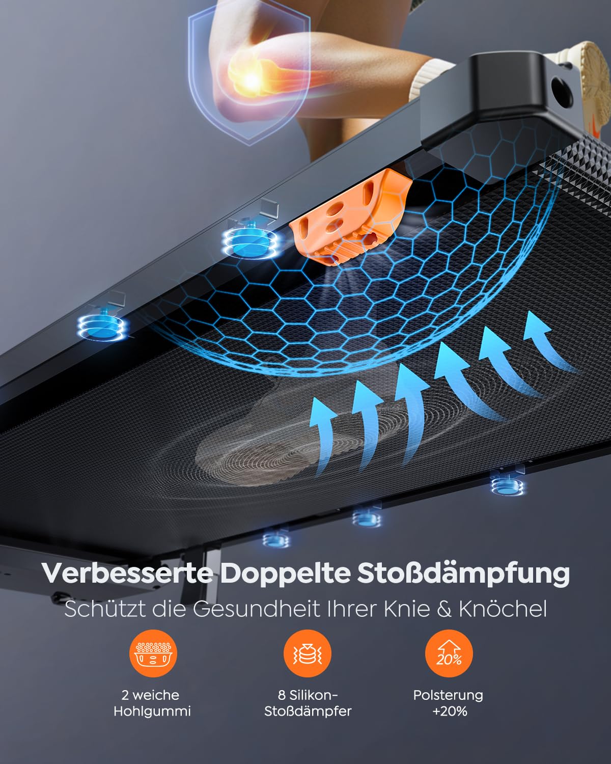 Laufband für Zuhause,Walking Pad mit Steigung bis 10%,1-6KM/H Laufband,LED-Anzeige,Dreifacher Dämpfung,Leisem 2.5HP Motor,App-Steuerung,Bis 130kg Belastbar,kompakt,Walking Machine für Zuhause/Büro