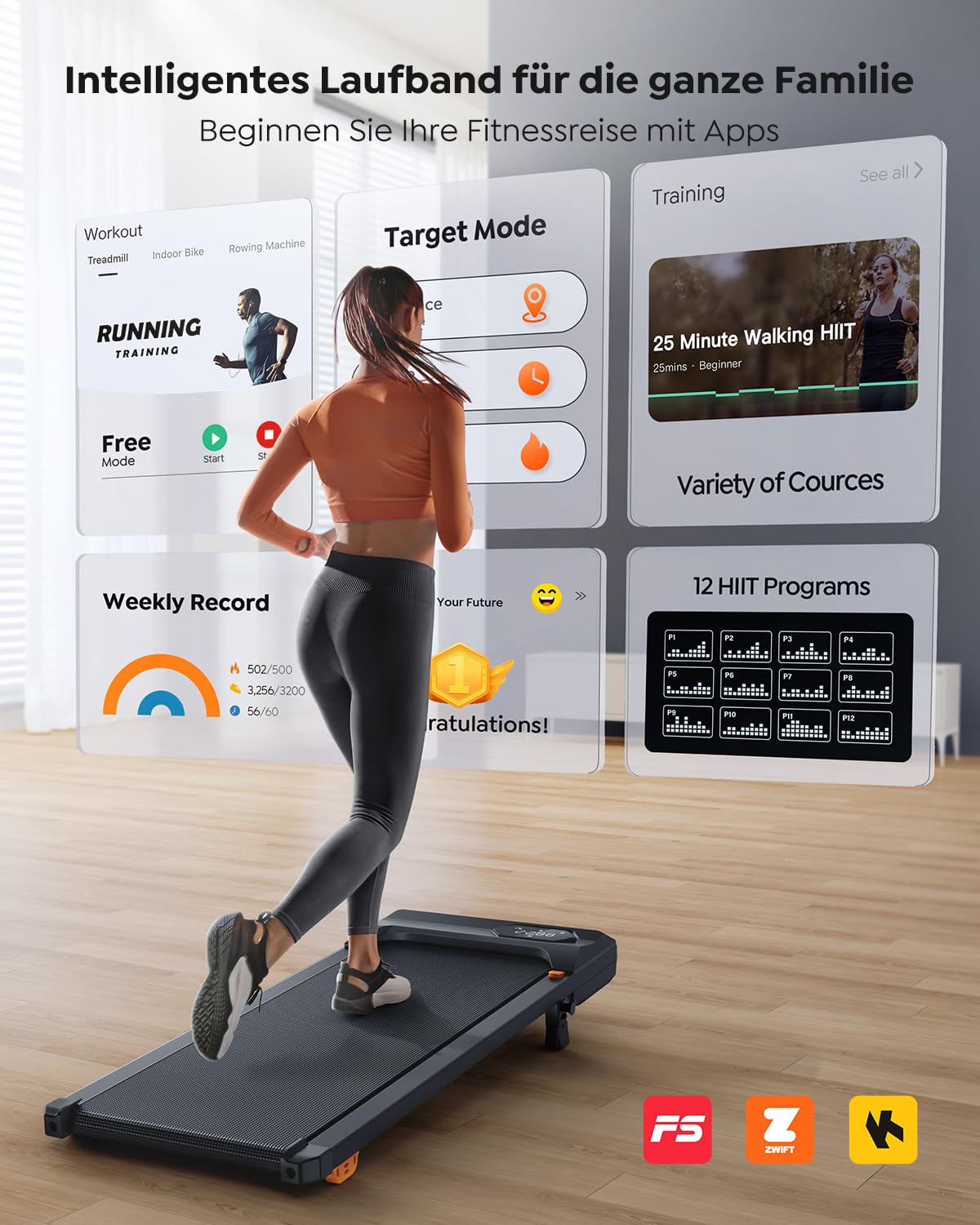 Laufband für Zuhause,Walking Pad mit Steigung bis 10%,1-6KM/H Laufband,LED-Anzeige,Dreifacher Dämpfung,Leisem 2.5HP Motor,App-Steuerung,Bis 130kg Belastbar,kompakt,Walking Machine für Zuhause/Büro
