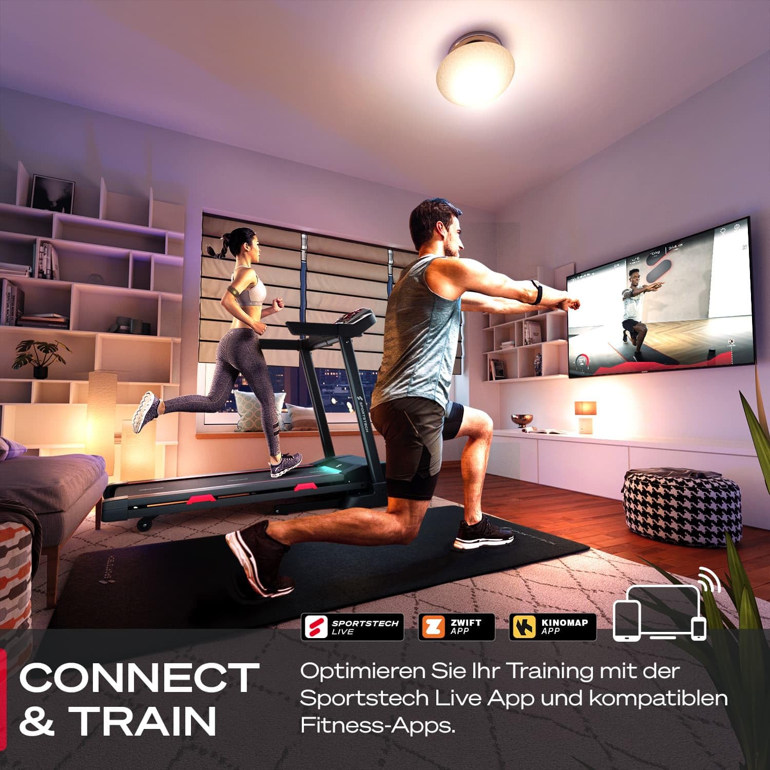Sportstech F31s Profi Laufband für Zuhause I Premium APP via Bluetooth I LED & Tablethalterung I Deutsche Qualitätsmarke I 4.5 PS, 16 km/h - Fitness Treadmill klappbar bis 120 kg Nutzergewicht