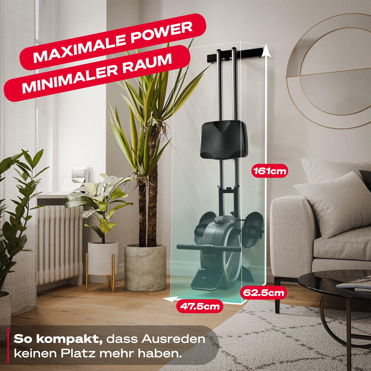 Sportstech PROwer Rudergerät für Zuhause, 32 Stufen Magnetwiderstand, LED Display, Dual Slide Rail, Bluetooth App kompatibel, leise, Ganzkörpertraining, Tablethalterung, vertikal verstaubar (Oak)