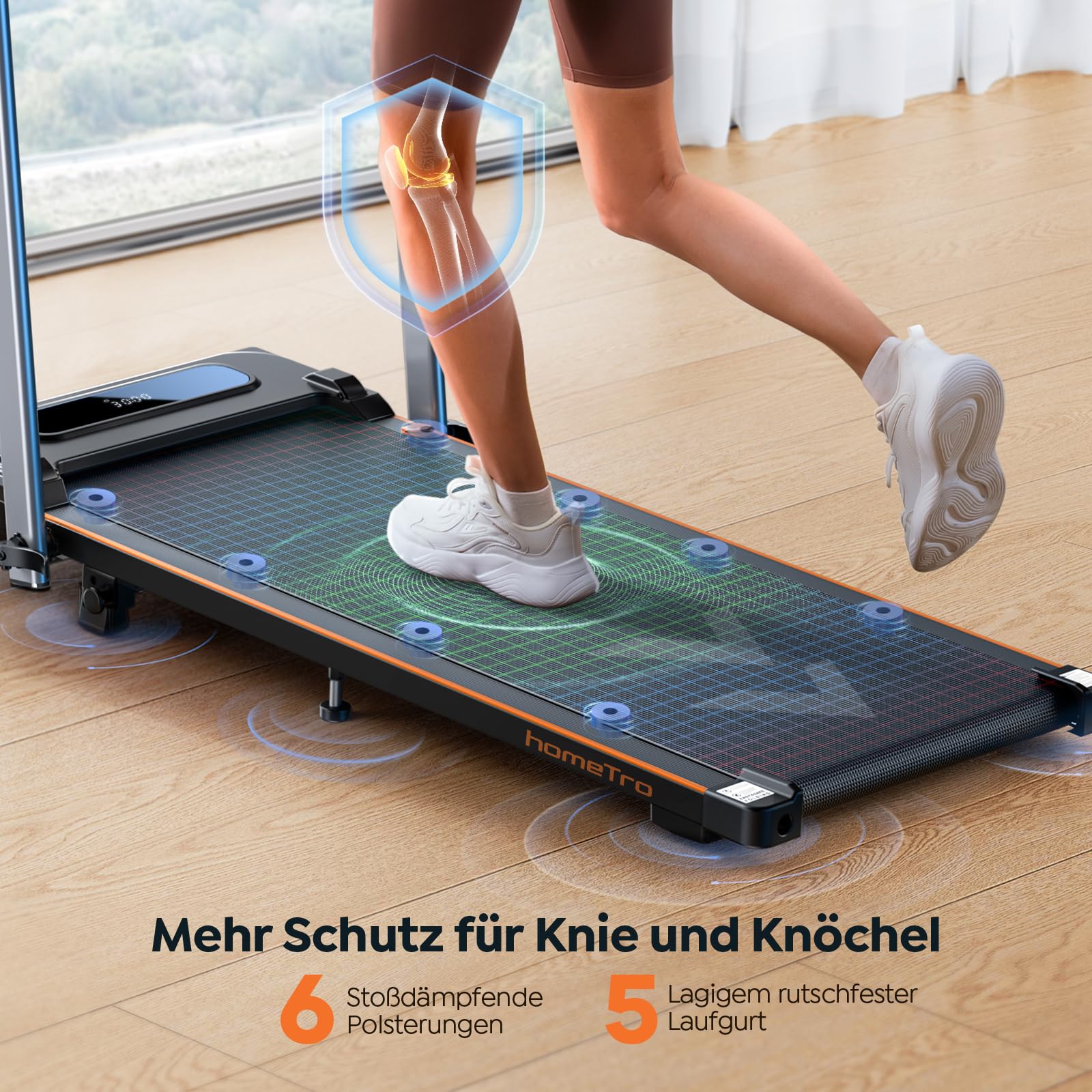 Klappbar Laufband für Zuhause mit Steigung, 2 in 1 Walking Pad Neigung Laufband, 12 km/h, Fernbedienung & App-Steuerung, LCD-Anzeige, Doppelter Stoßdämpfung, Kein Montagebedarf, für Zuhause & Büro